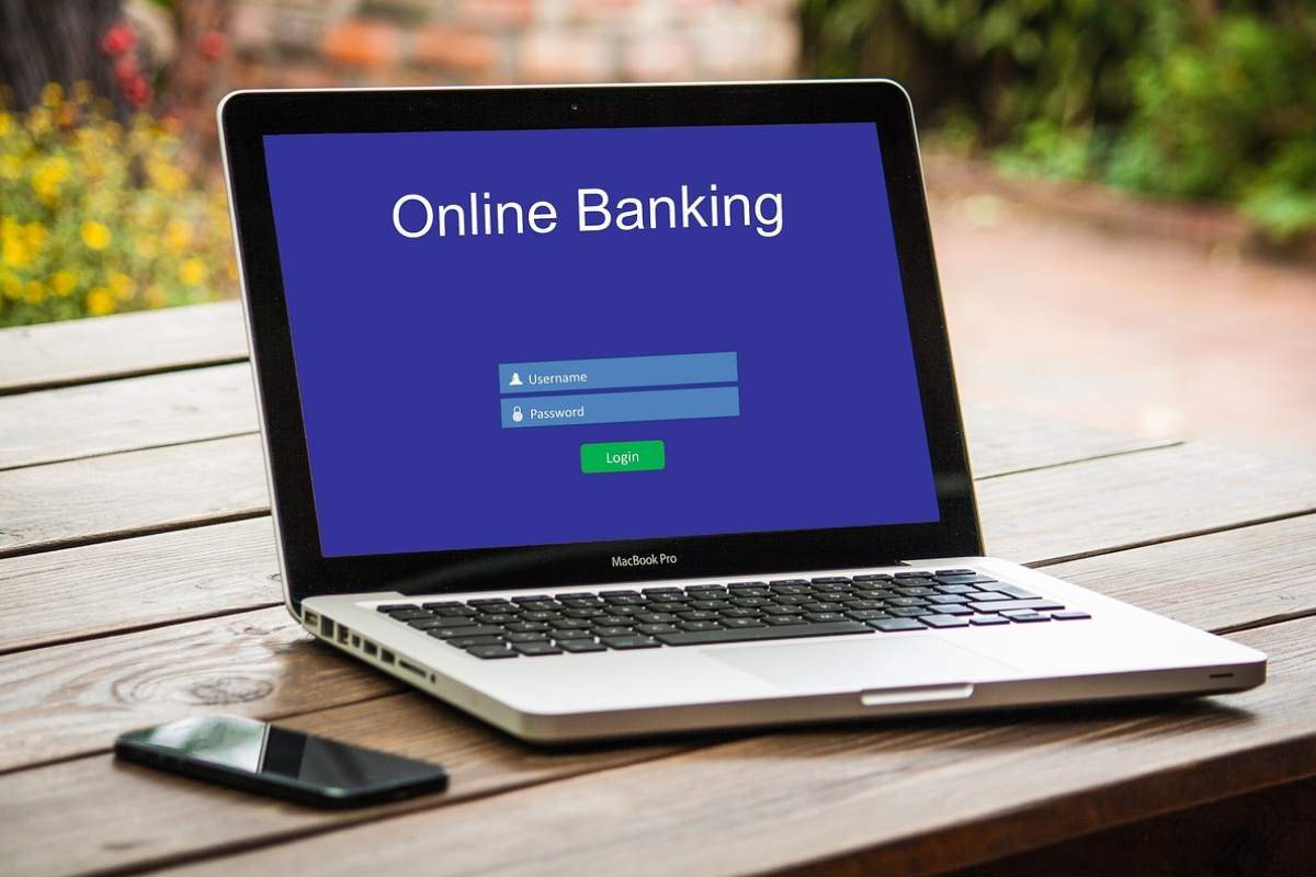 Banking online schermata su pc