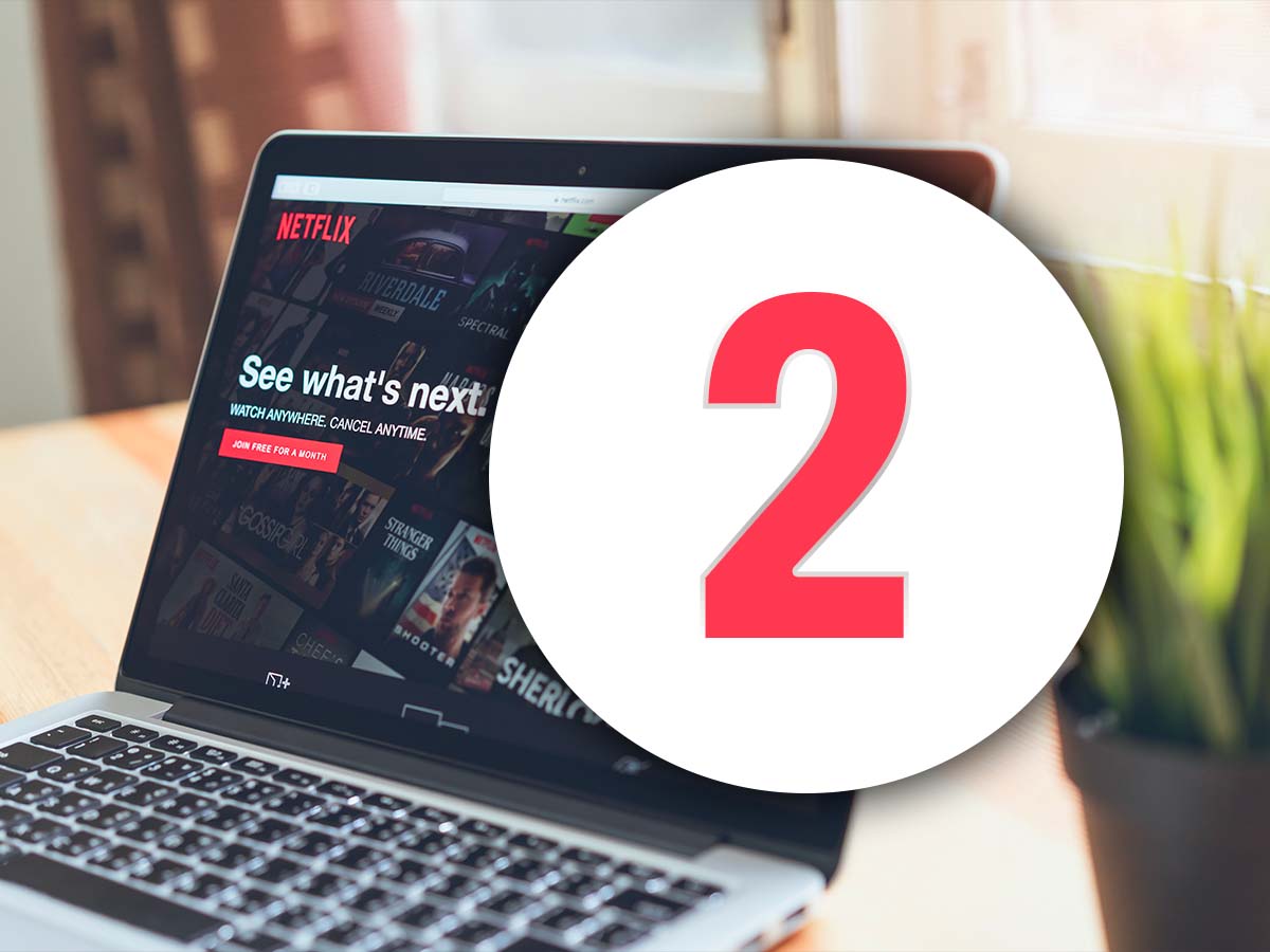 Netflix con il numero 2 accanto